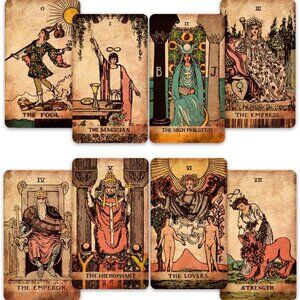 NWB Classic Gold Edged Tarot Cards Deck with Guide Book